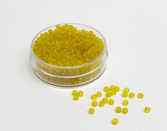 Glasperlen 2,6 / 3mmD gelb klar